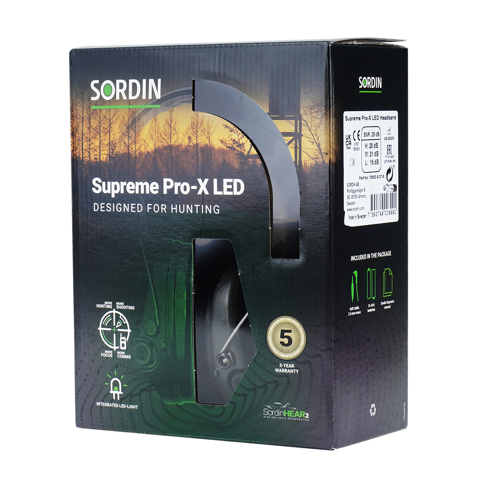 Sordin - Aktywne ochronniki słuchu Supreme Pro-X LED - Zielone - 75302-X-07-S - obrazek 3