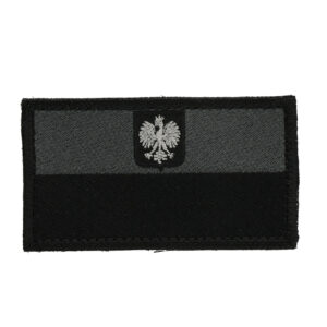 Naszywka - Polska Flaga - Czarny i Szary